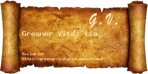 Gresner Vitália névjegykártya
